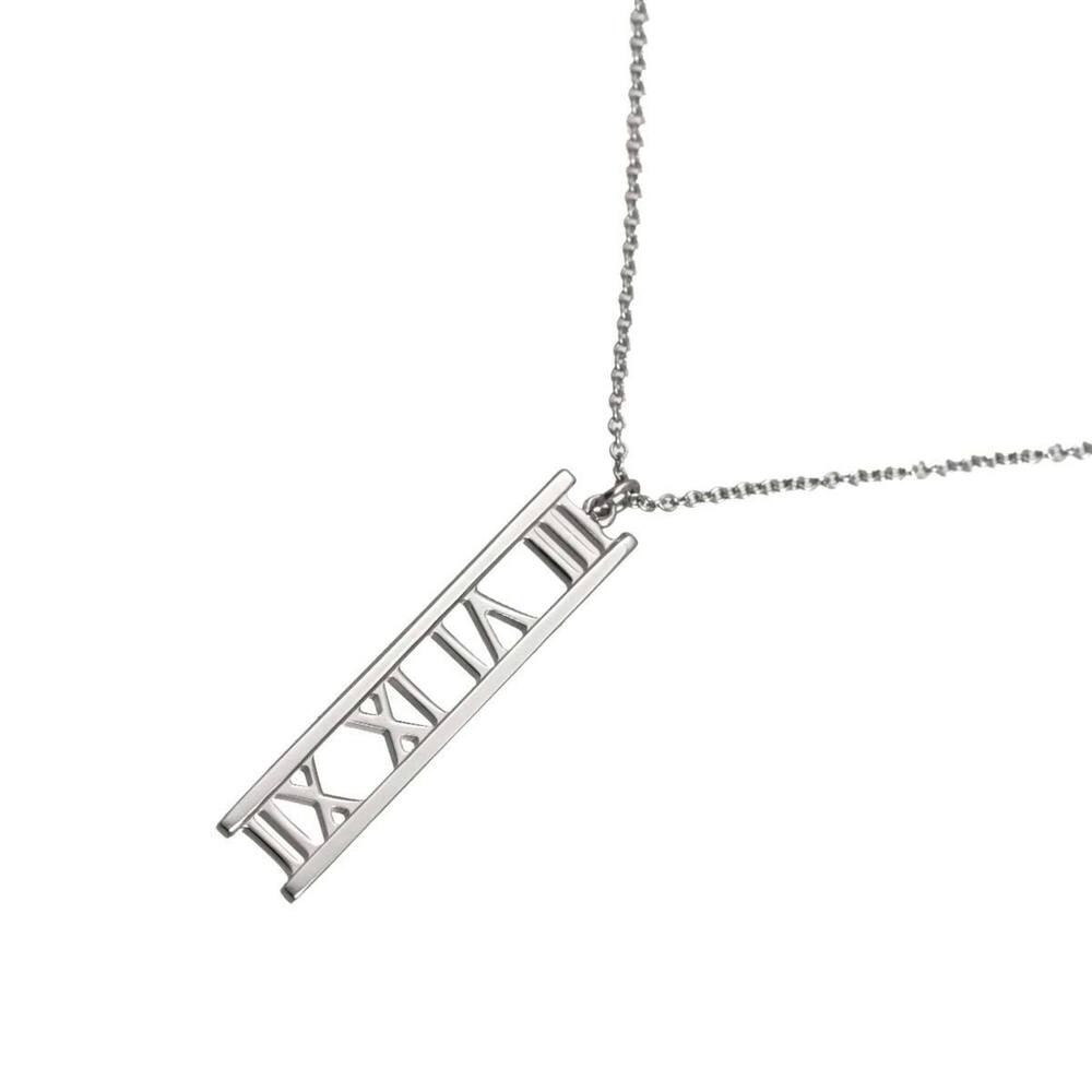 Tiffany & Co. Atlas Bar Necklace, 40cm, 18K White Gold (750)